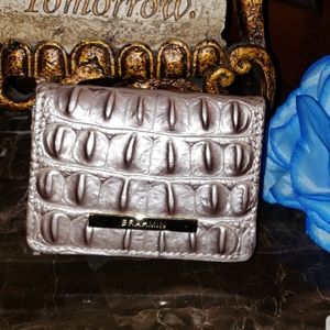 Brahmin Taupe Mini Keychain Wallet